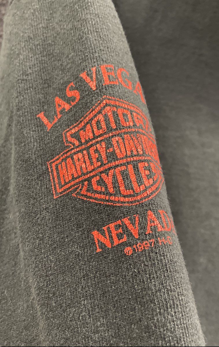 Vintage 1997 Harley-Davidson Las Vegas Nevada Single Stitch Henley Sz 2XL