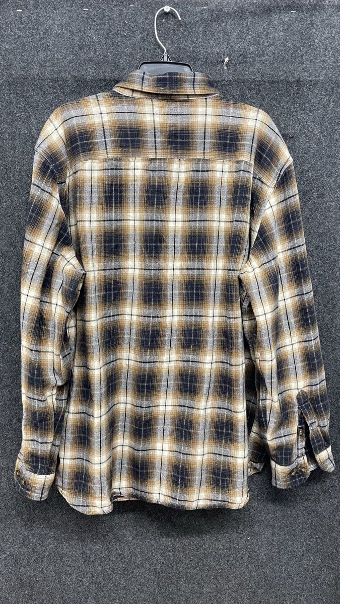 Carhartt Men's Flannel Button Up Shirt Brown Plaid Relaxed Fit Size 2XL