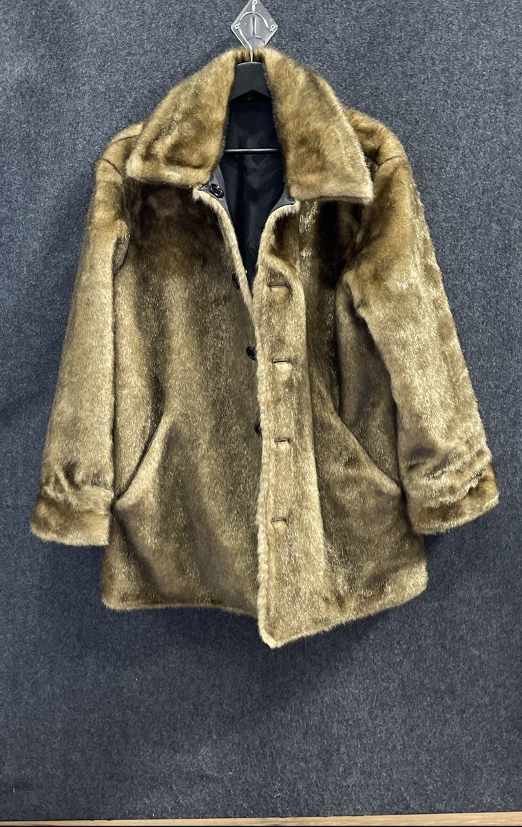Vintage Y2K Donny Brook Women's Brown Faux Fur Button Front Coat Sz L