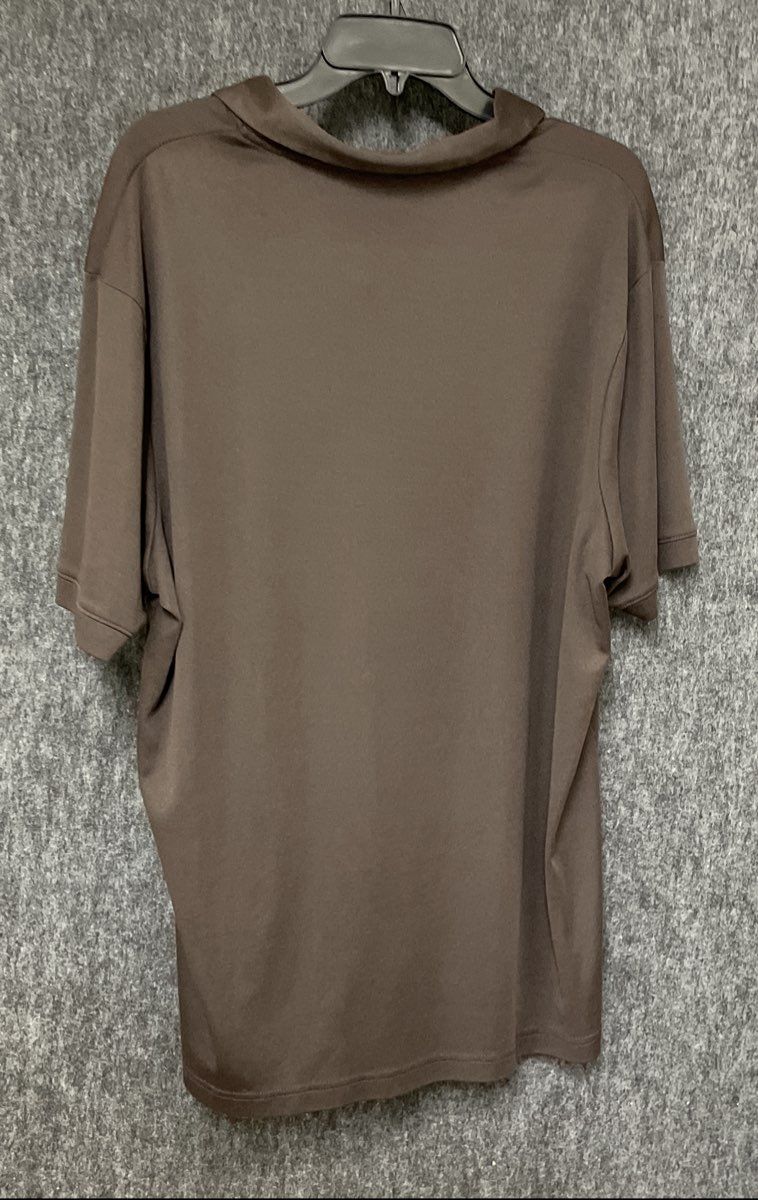 Perry Ellis Men's Brown V-Neck Polo Shirt Cotton Blend Sz XXL