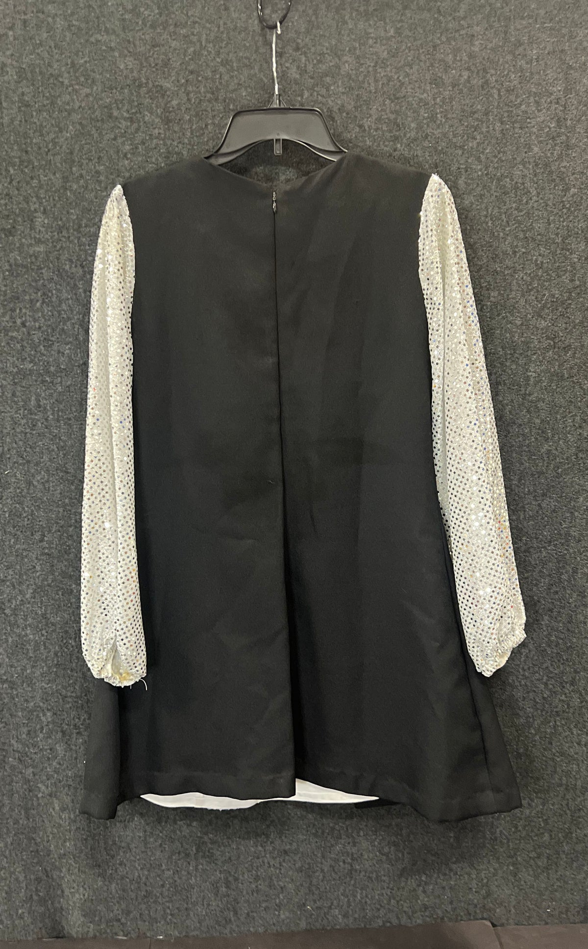 Vintage 90s Simco Formalwear Women's Black Silver Sequin Evening Top Sz 8