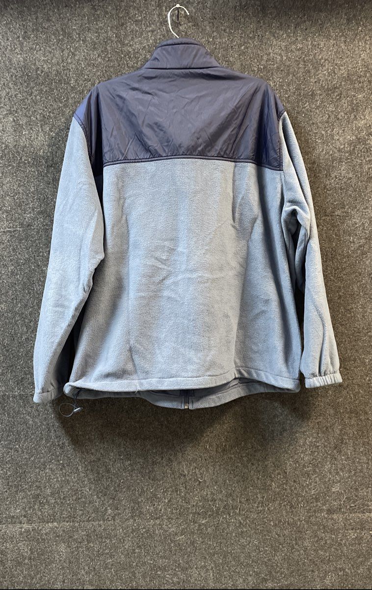 Columbia Blue Navy Hybrid Fleece Full Zip Jacket Nylon Yoke Sz 3X