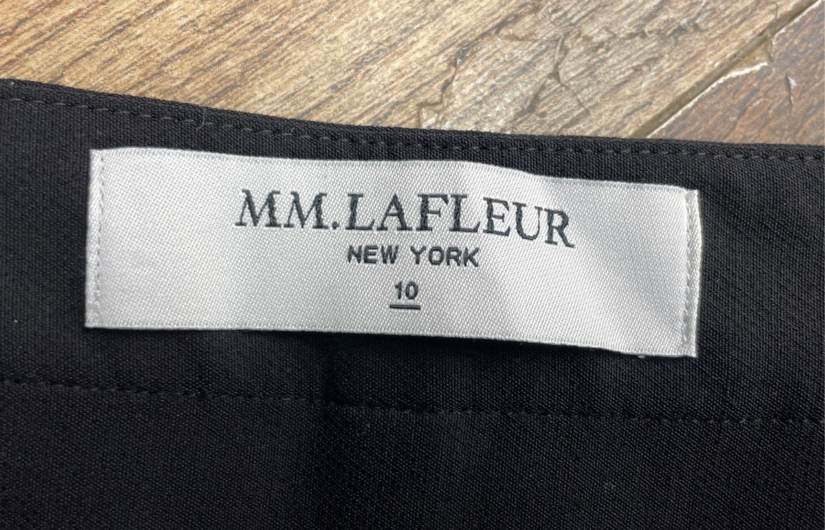 MM. Lafleur Women's Black Front Seam Dress Pants Italian Fabric Sz 10