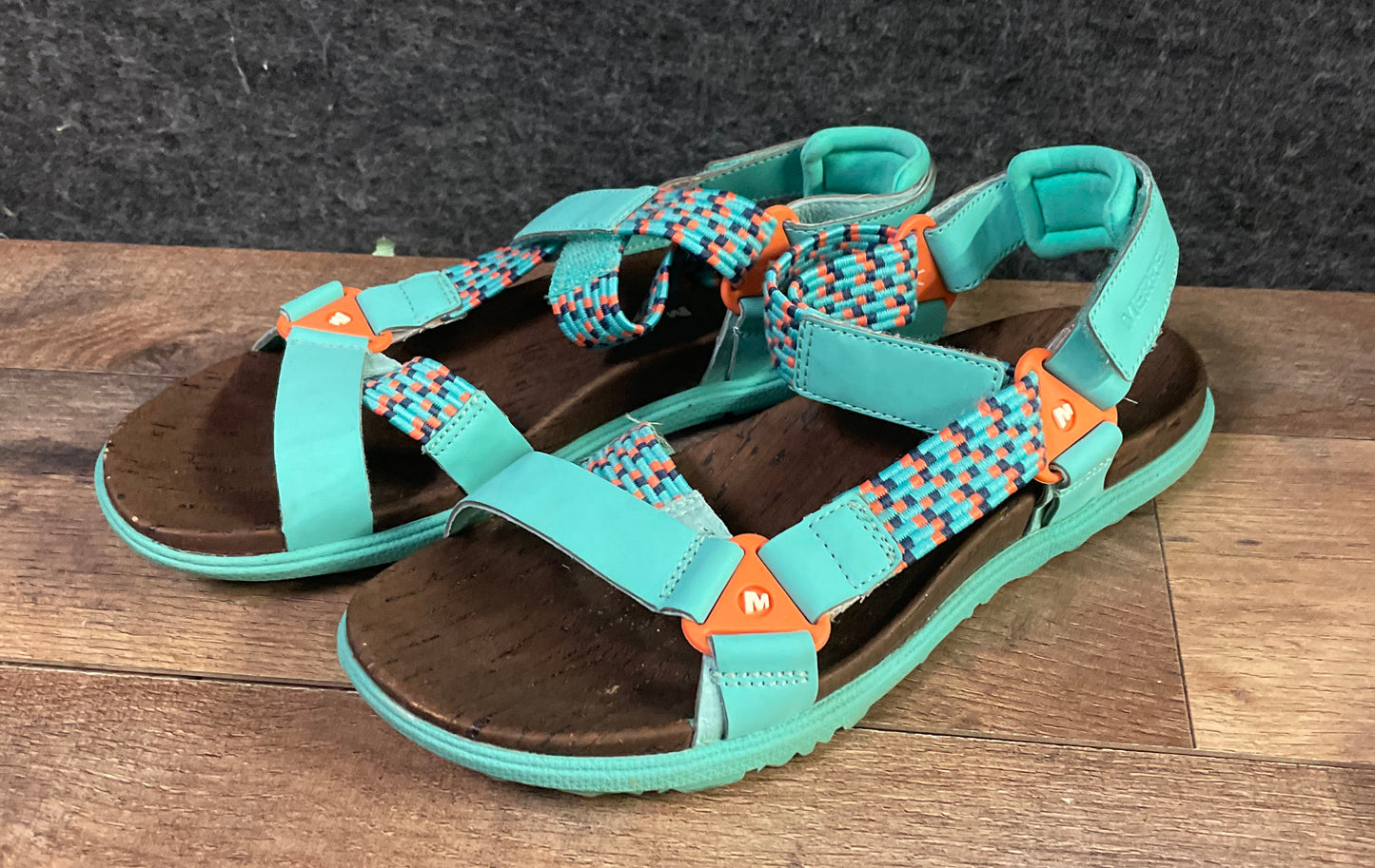 Merrell Sandspur Rose Turquoise Orange Strappy Outdoor Sandals Women's Size 6