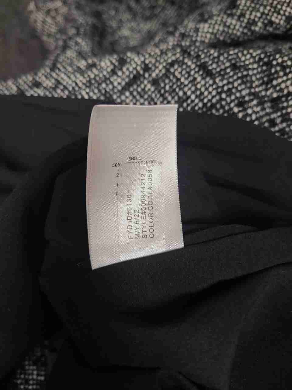 Express Women's Tweed Long Coat Double Breasted Gold Buttons Recycled Wool Sz M