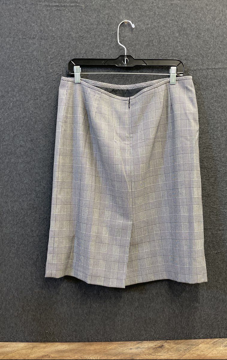Le Suit Women's Gray Black Houndstooth Glen Plaid Pencil Skirt Petite Sz 14P