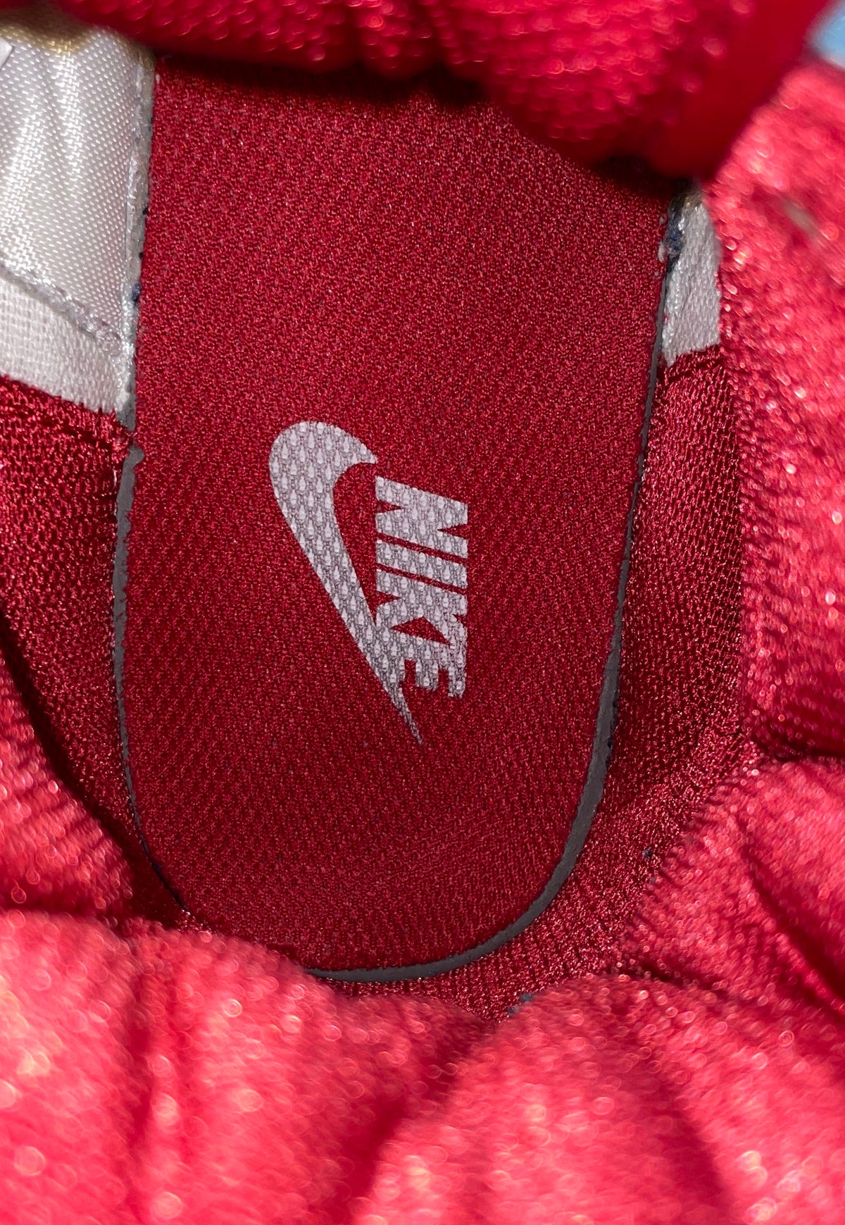 Nike Blazer High White Red Stitched Swoosh Sneakers Size 8.5