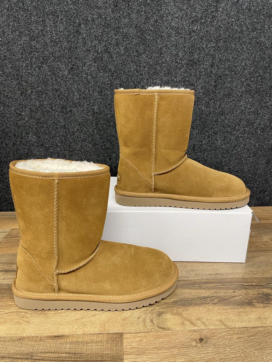 Koolaburra Koola Short Chestnut Suede Fur Boots Women's Size 5 DS