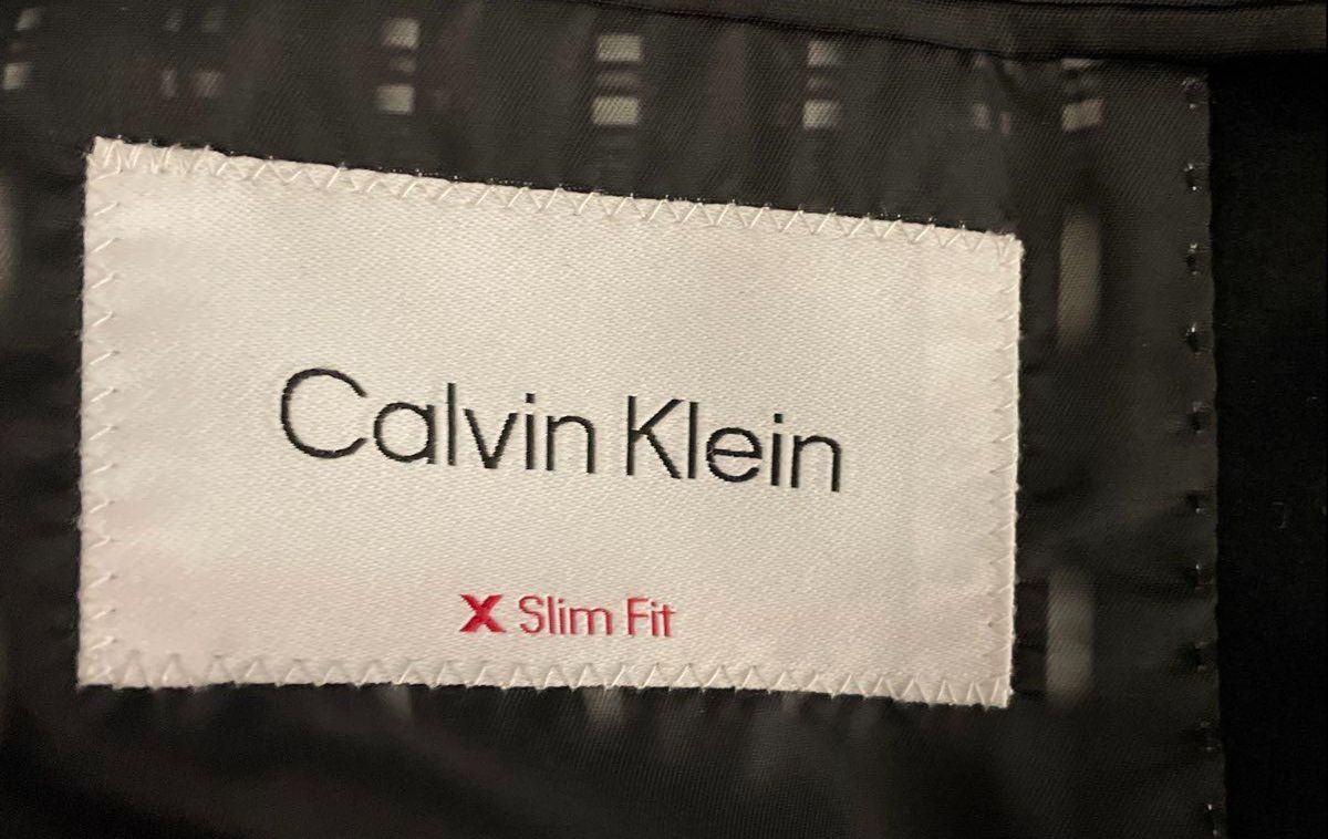 Calvin Klein Men's Blazer Black X Slim Fit Faux Suede Sz 40R