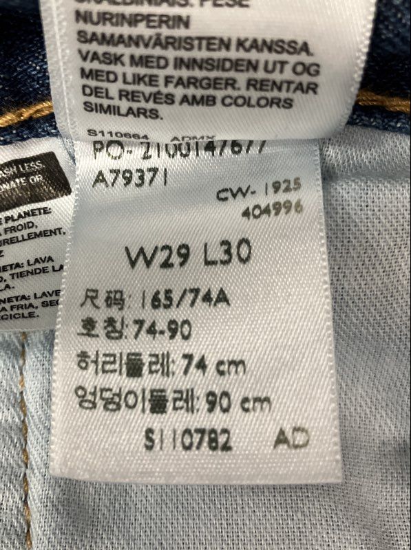 Levi's Men's 505 Regular Fit Straight Leg Blue Denim Jeans Sz W29 L30
