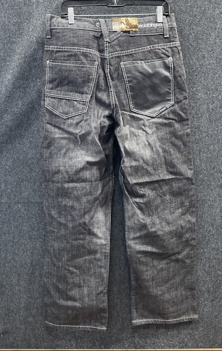Enyce Men's Grey Regular Fit Blasted Jeans Contrast Stitching Sz 32x32 NWT