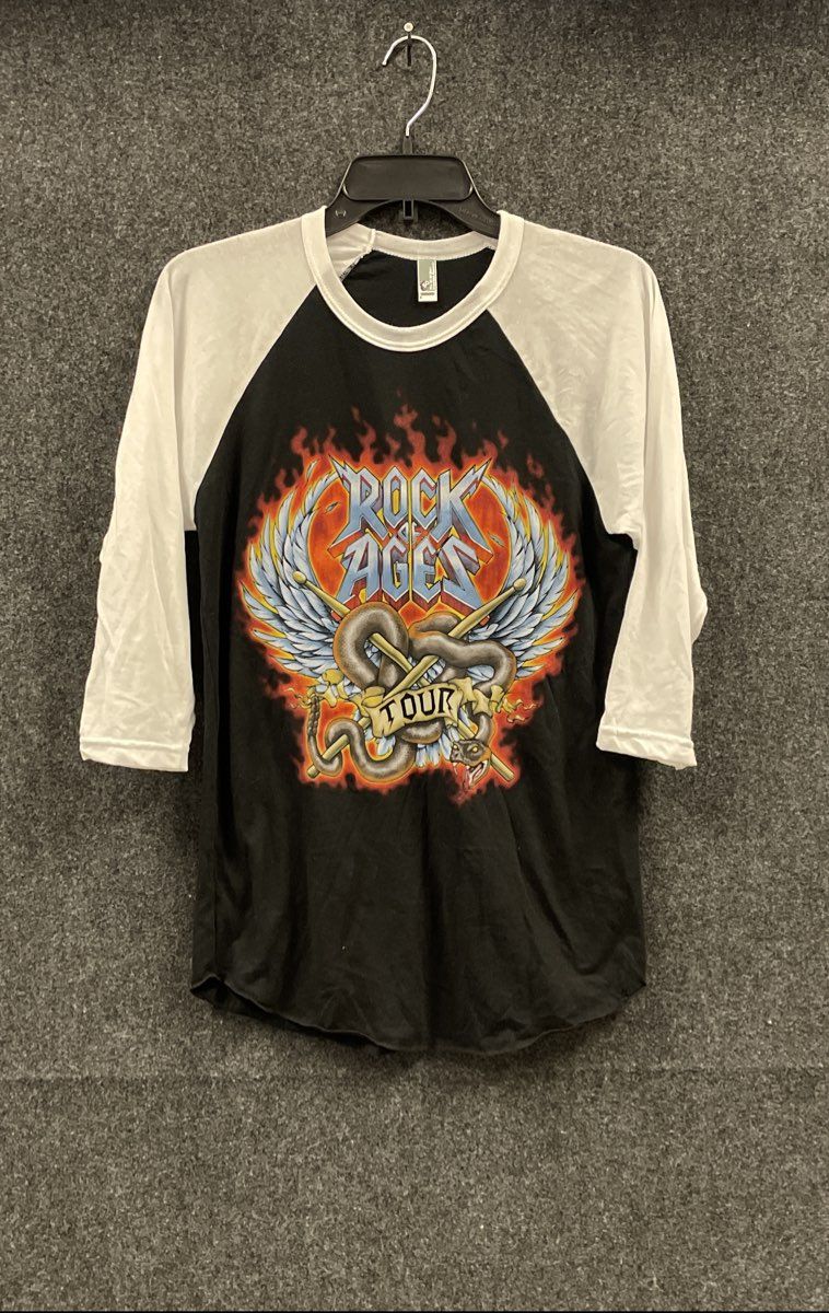 Rock of Ages Musical World Tour 2010 Baseball T-Shirt American Apparel Sz S