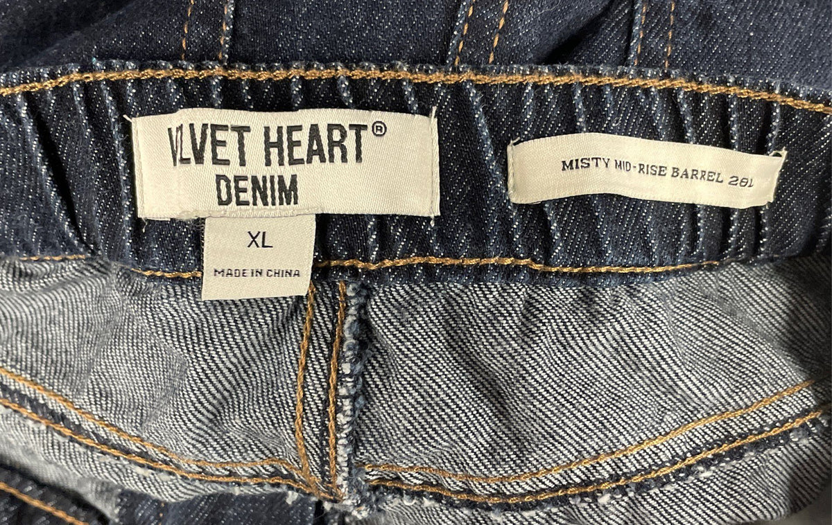 Velvet Heart Denim Women's Blue Misty Mid-Rise Barrel Leg Jeans Sz XL