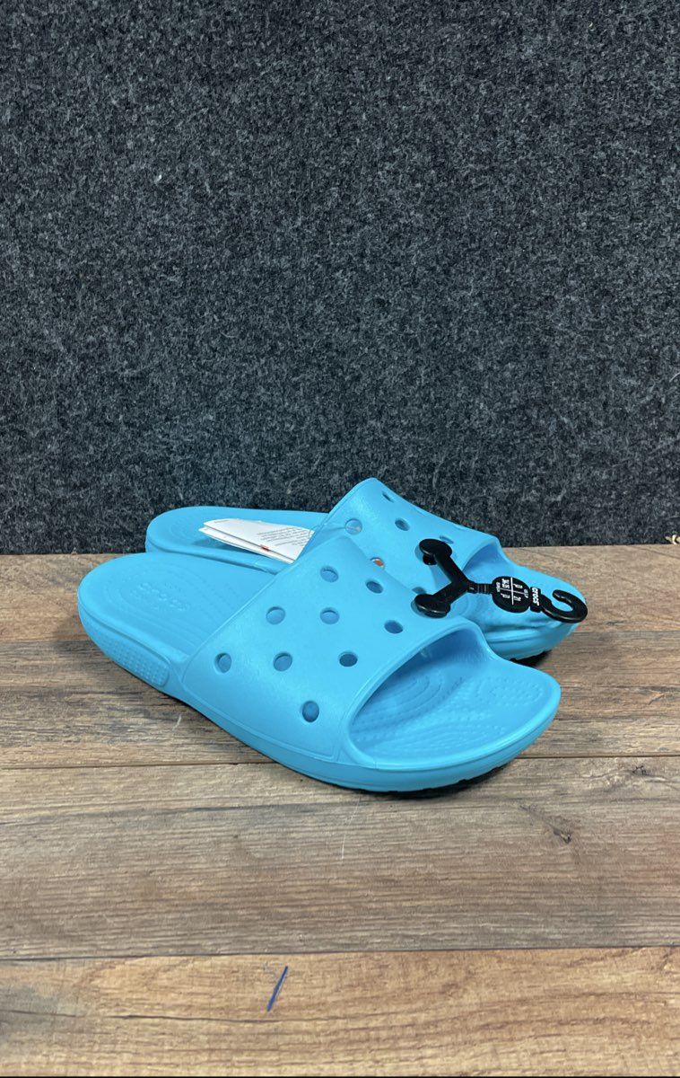 Crocs Classic Slide Blue Kids Youth Sandals Size J3 NWT