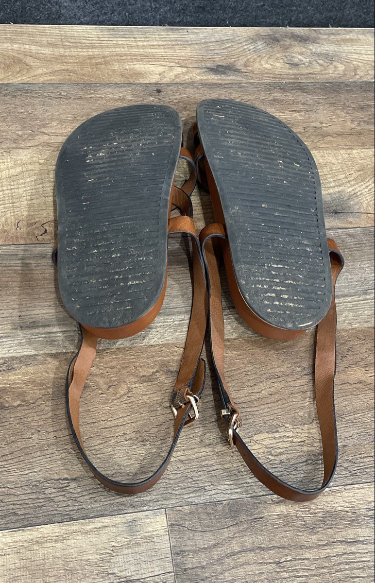 Steve Madden Brown Strappy Toe Loop Slingback Sandals Women's Size 8M