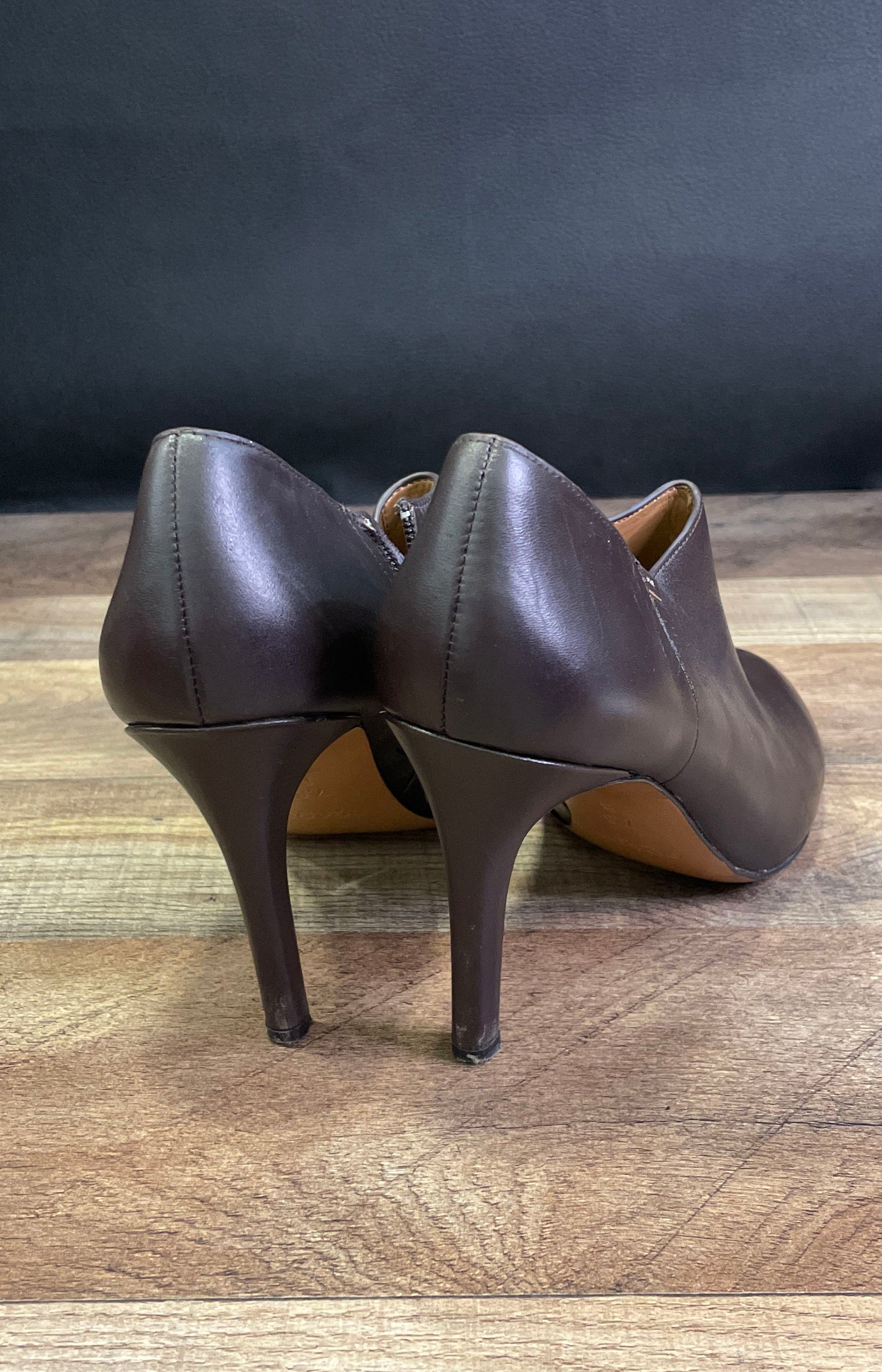 Coach Seneca Chocolate Brown Leather Ankle Booties Women's Size 7.5 B