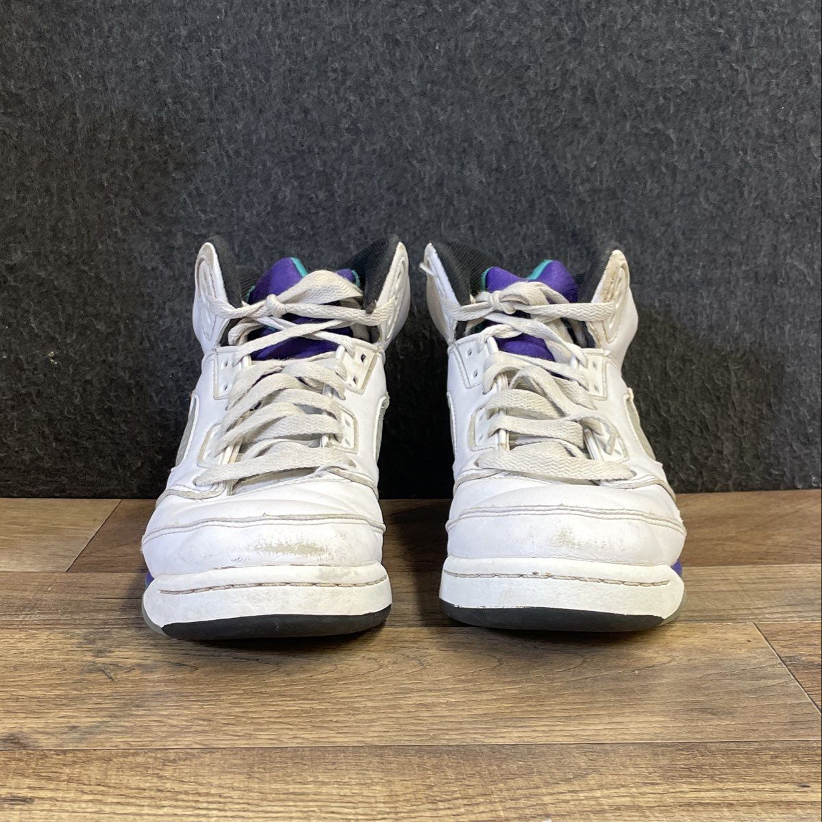 Nike Air Jordan 5 Retro Grape White New Emerald Basketball Shoes Size 10