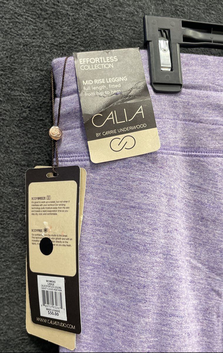 Calia by Carrie Underwood Women's Effortless Mid Rise Legging Purple NWT Sz L