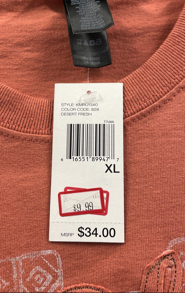 DKNY Jeans Men's Orange T-shirt Graphic Patches Limited Edition NWT XL