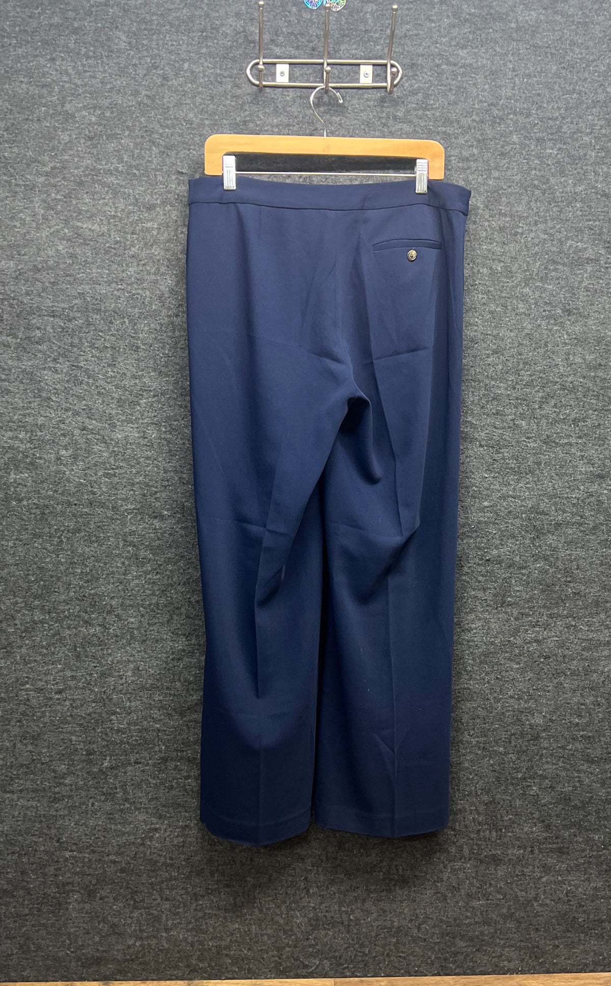 Lauren Ralph Lauren Women's Navy Petite Straight Leg Flat Front Pants Sz 10P