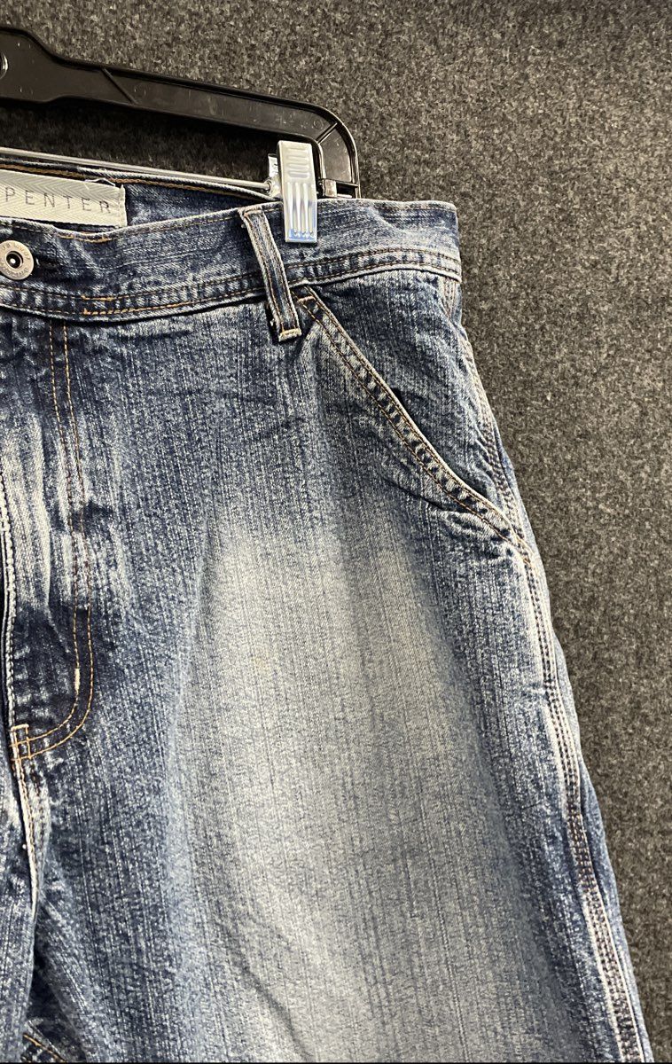 Arizona Jean Co Men's Blue Carpenter Denim Utility Shorts 100% Cotton Sz 36