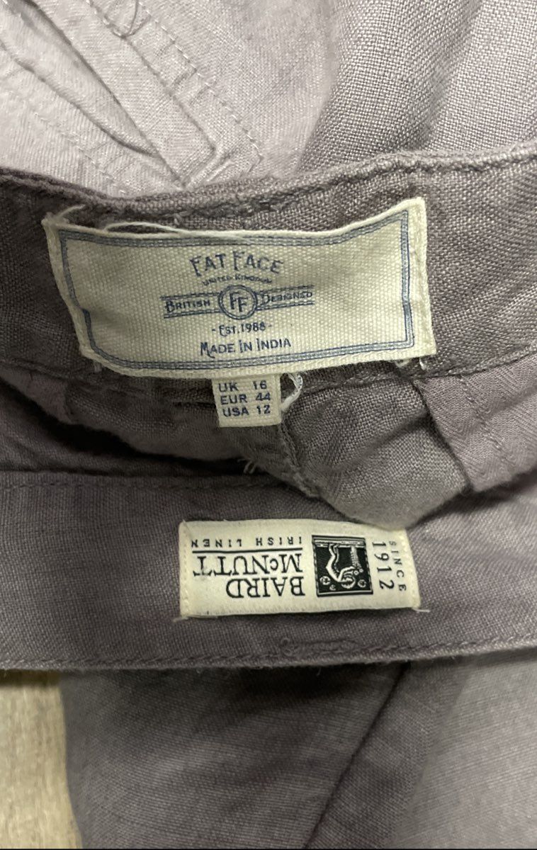 Fat Face Women's Baird McNutt Irish Linen Cropped Pants Dusty Lilac Sz 12