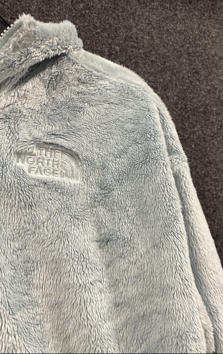 The North Face Girl's Blue High Pile Fleece Full Zip Hoodie Jacket Sz XL 14/16