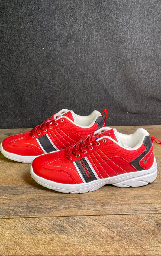 COOGI CN408 Red White Grey Casual Fashion Sneakers Men's Size 10