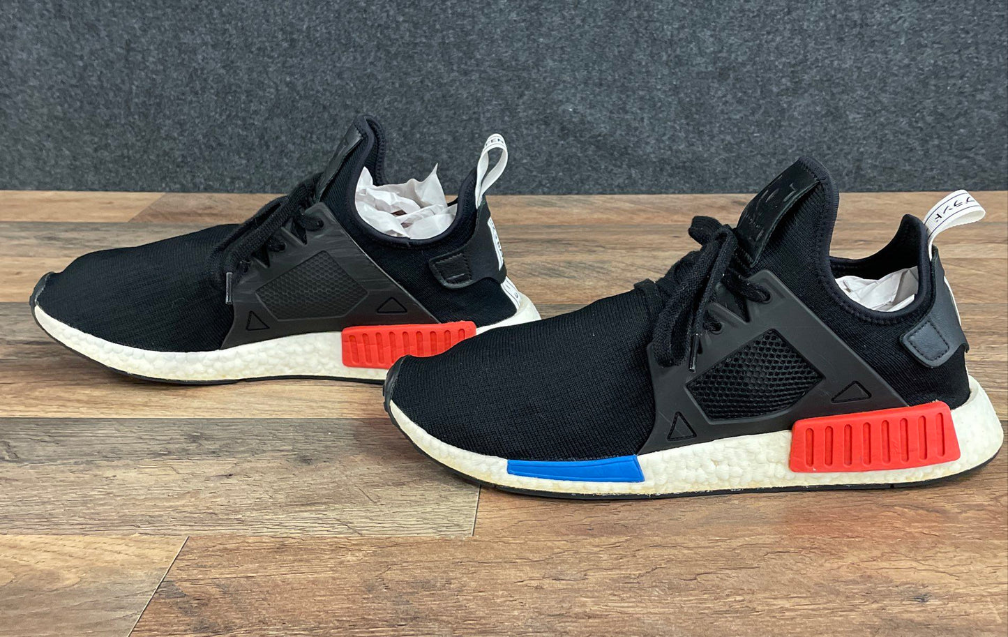 Adidas NMD_XR1 Core Black Solar Red Blue Running Sneakers Men's Size 13
