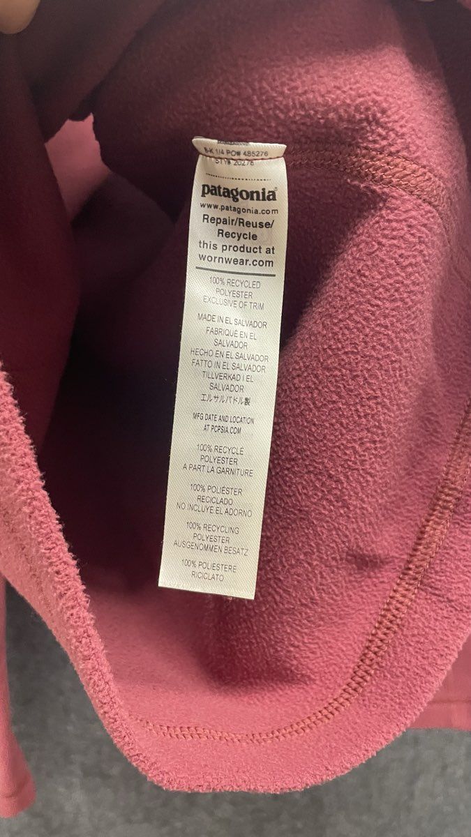 Patagonia Women's Micro D 1/4 Zip Pullover Dark Pink Fleece Sz S