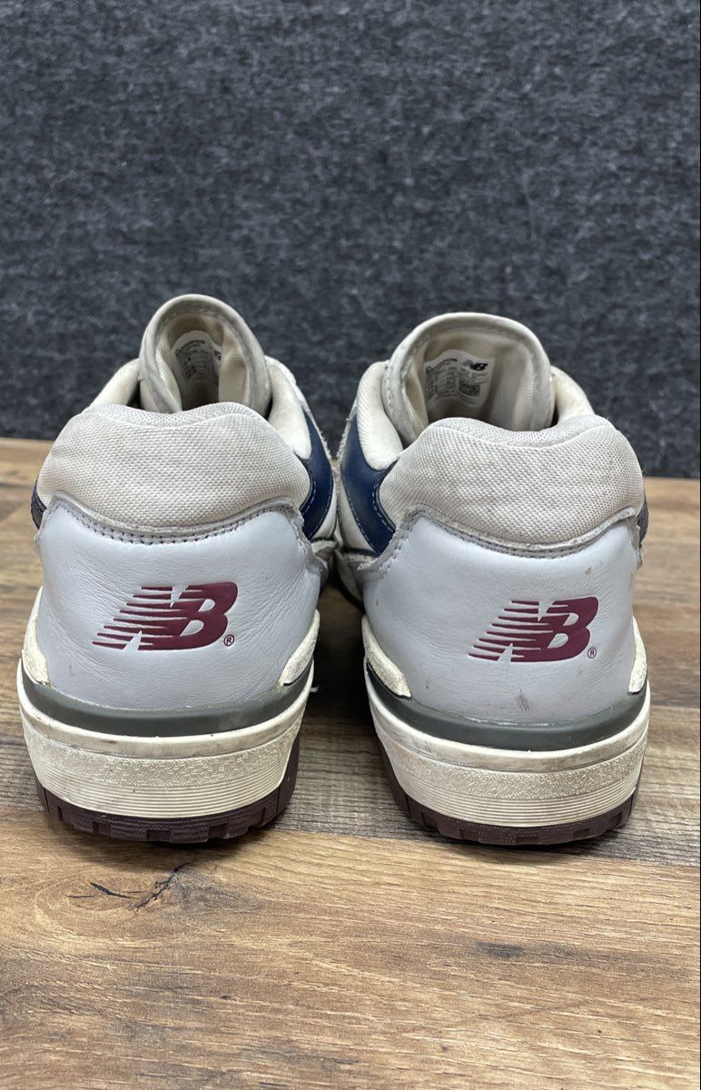 New Balance 550 White Navy Burgundy Basketball Sneakers Men's Size 10.5