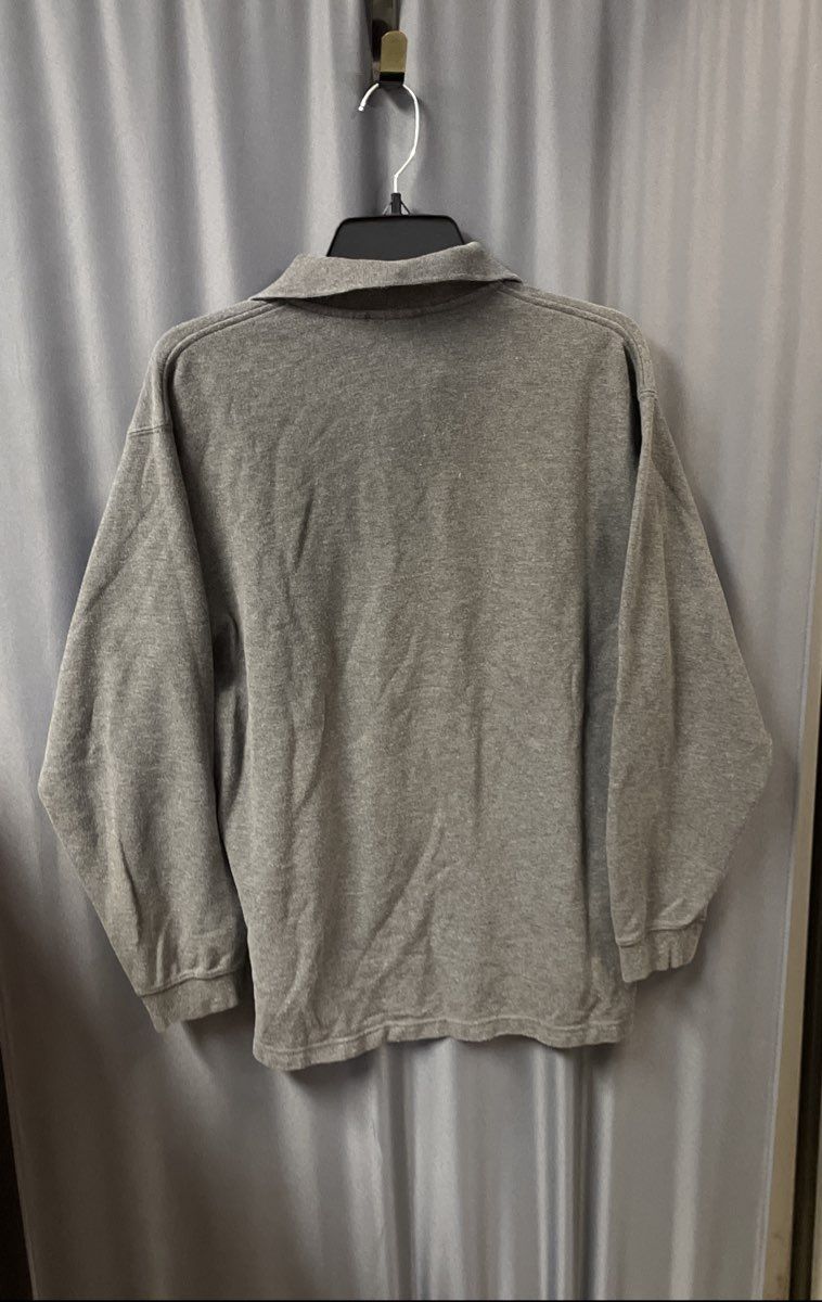 L.L. Bean Men's Gray Long Sleeve Polo Shirt 100% Cotton Knit Regular Sz M