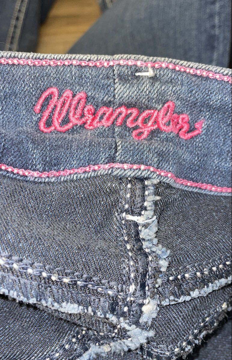 Wrangler Women's Blue Aura Bootcut Embroidered Pocket Jeans Sz 11/12x34