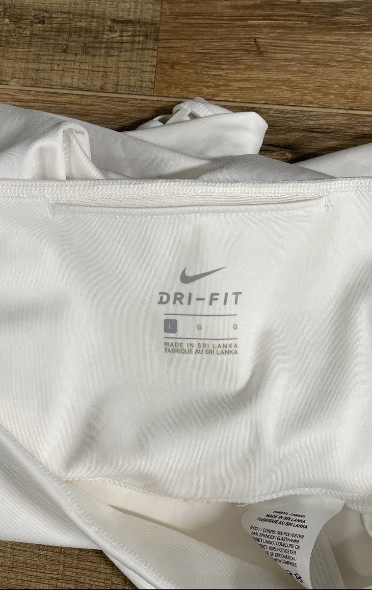 Nike Women's Dri-Fit High Rise White Ladder Side Cutout Leggings Tights Sz L