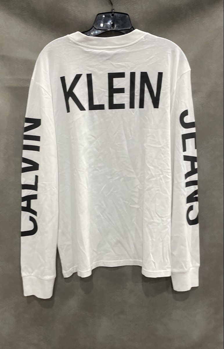 Calvin Klein Jeans Men's White Graphic Long Sleeve T-Shirt Size L