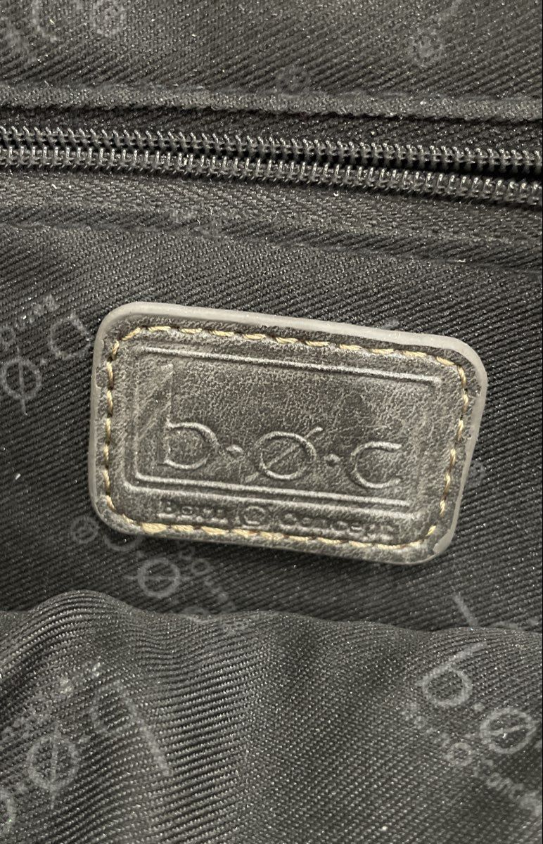 b.o.c. Born Concept Grey Tooled Floral Embossed Leather Shoulder Bag Purse