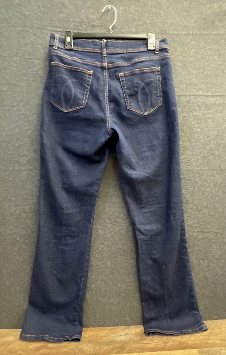 Jordache Women's Dark Blue Straight Leg Stretch Denim Jeans Size 12