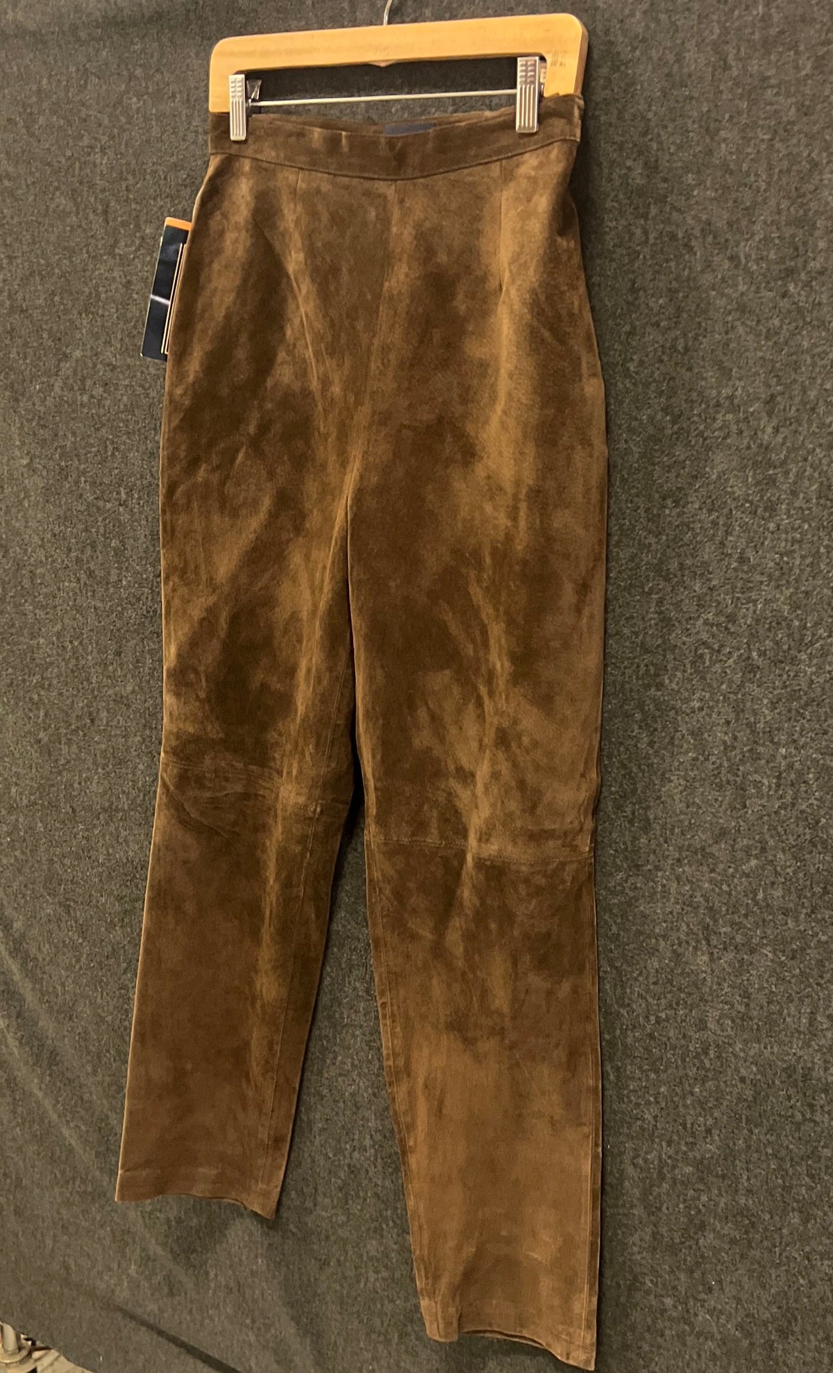 Vintage 90s Herman Geist Women's Brown Suede Leather Pants High Rise NWT Sz 8
