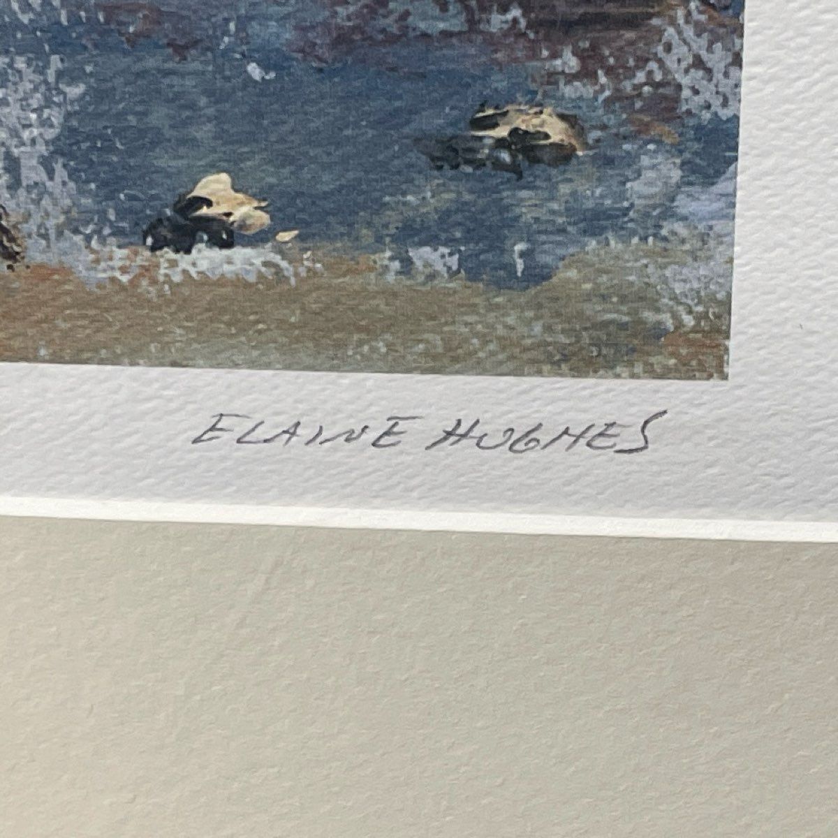 Elaine Hughes "Seaside Colors" Lithograph Print Children on Beach Signed 297/400