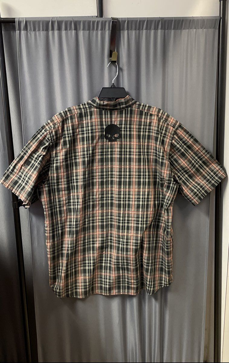 Harley-Davidson Willie G Skull Plaid Short Sleeve Performance Shirt Sz 2XL