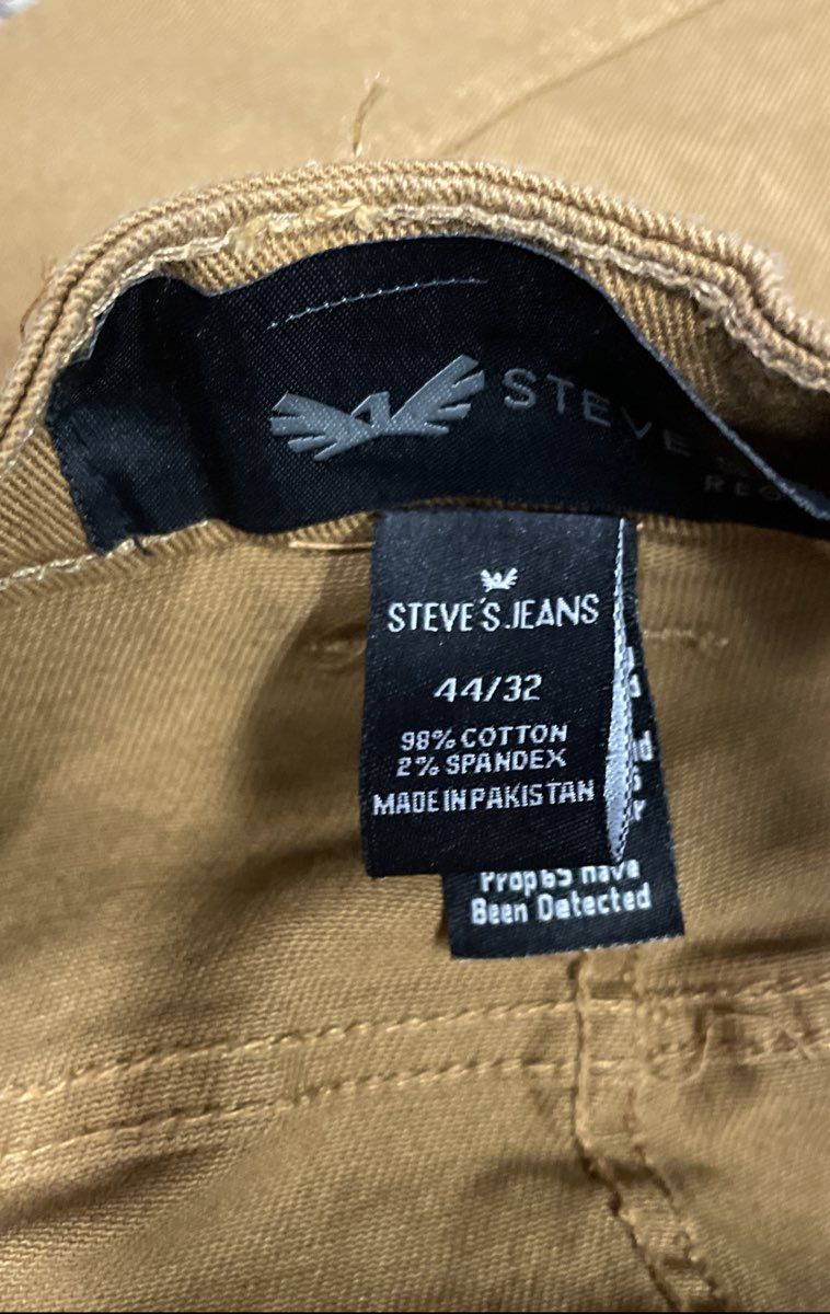 Steve's Jeans Men's Tobacco Regular Fit Comfort Stretch Denim Cargo Pants 44x32