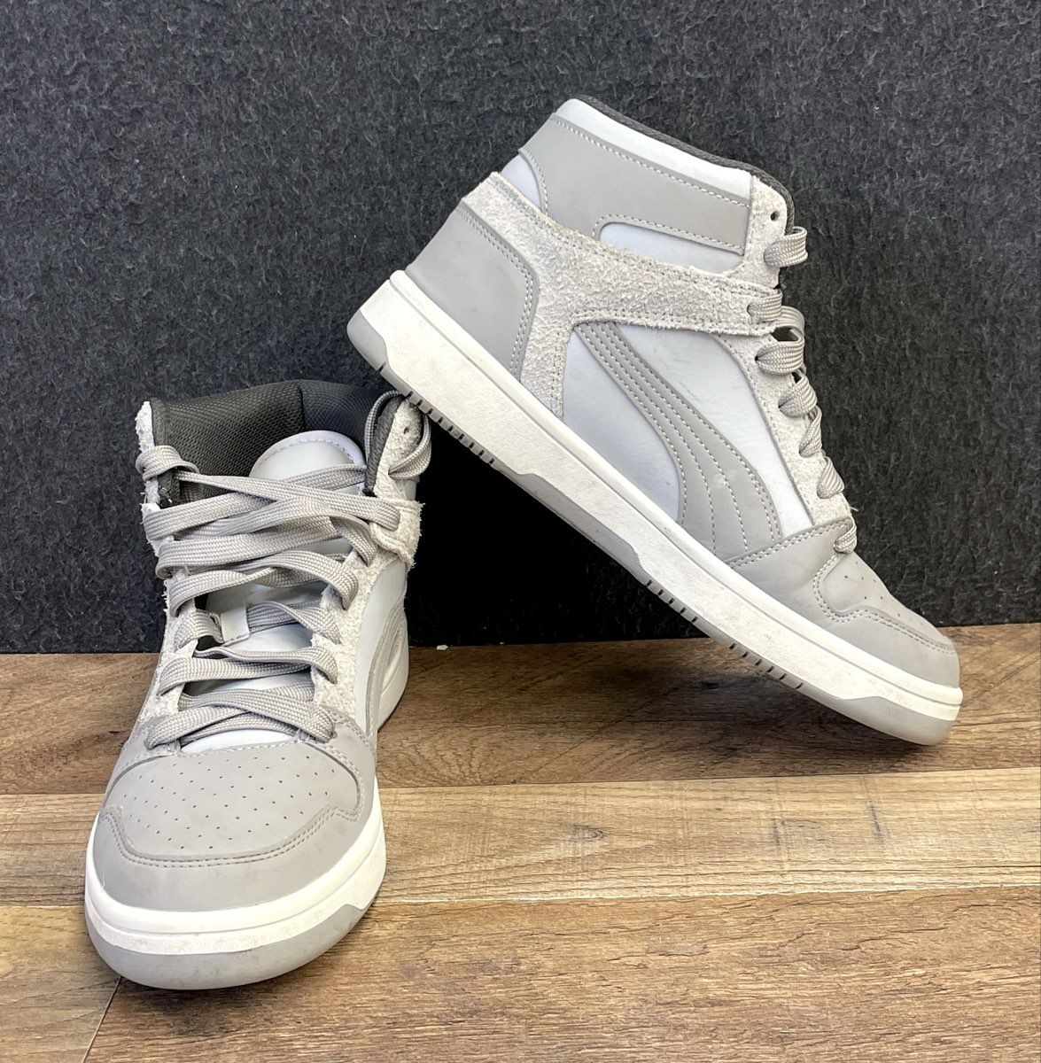Puma Caven 2.0 Mid Grey White Mid-Top Sneakers Men's Size 8