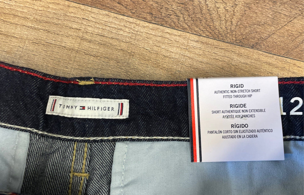 Tommy Hilfiger Women's Rinse Rigid High Waist Tie Belt Denim Shorts NWT Sz 12