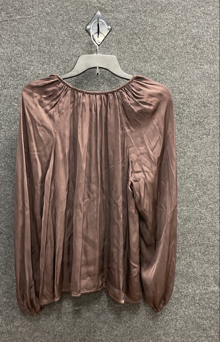 Velvet by Graham & Spencer Women's Brown Viscose V-Neck Blouse Size L NWT