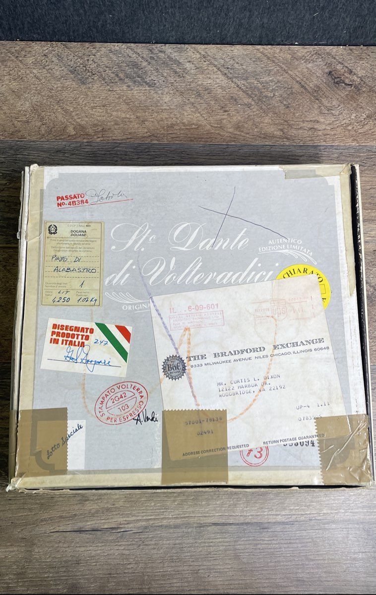 Di Volteradici Pensive Madonna Alabaster Collector Plate 1978 A. Santini IOB