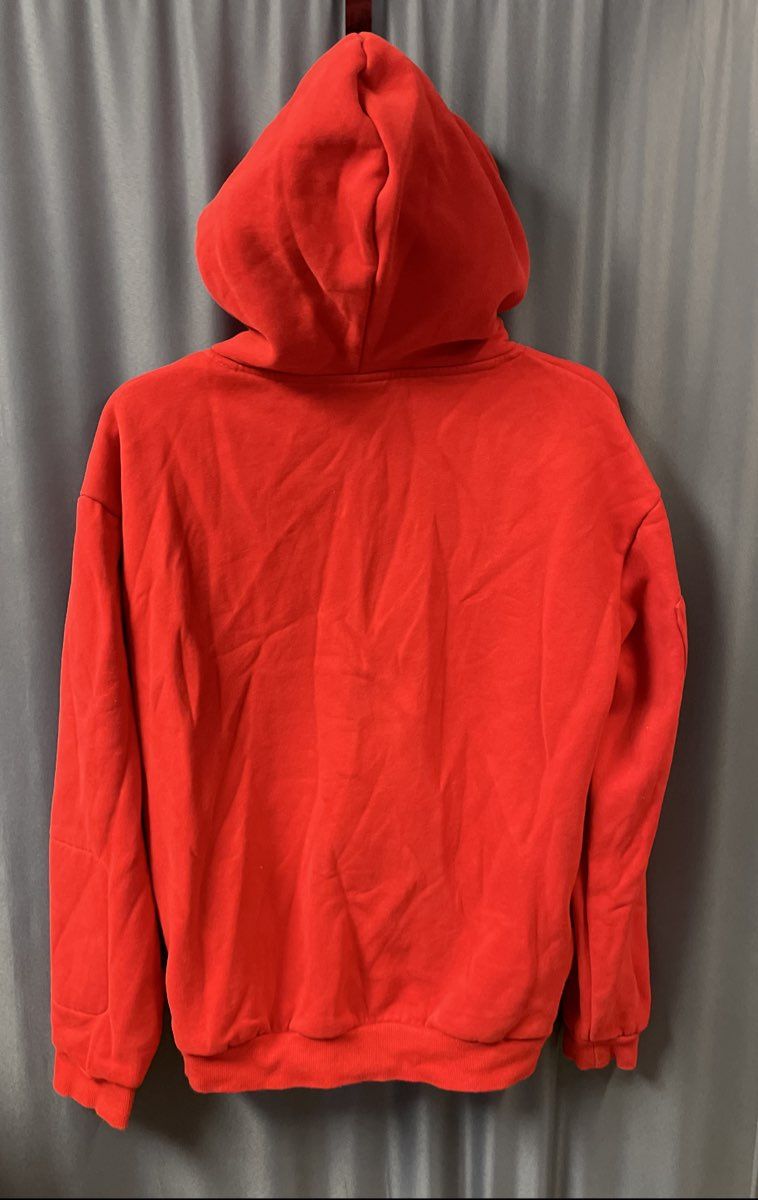 Comfrt Red Pullover Hoodie Heavyweight Utility Sleeve Pockets Sz XS