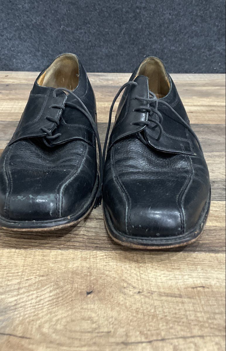 Bostonian Black Leather Bicycle Toe Derby Dress Shoes Men's Size 8