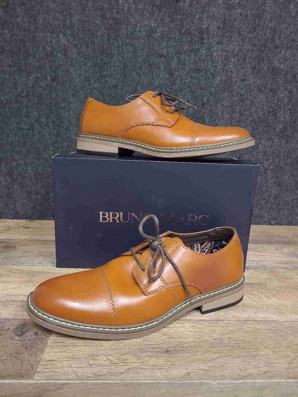 Bruno Marc Men's Cap Toe Derby Oxford Brown Dress Shoes Size 6