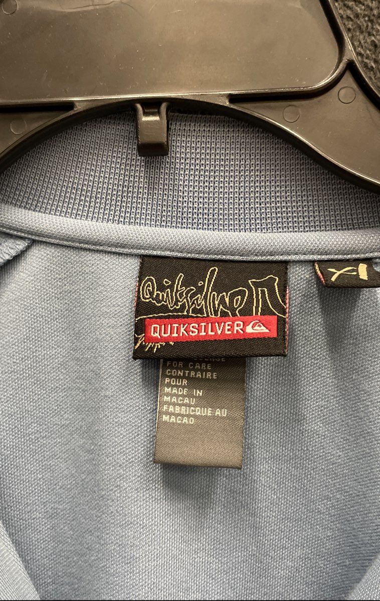 Quiksilver Men's Vintage 90s Track Jacket Light Blue Full Zip Striped Sz XL