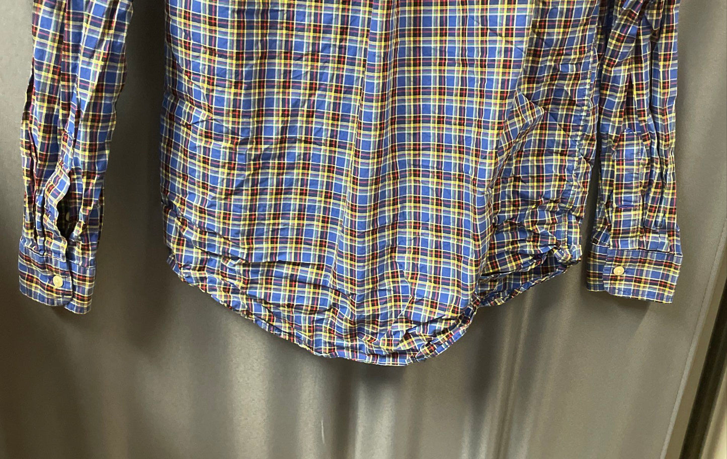 Ralph Lauren Men's Blue Yellow Plaid Long Sleeve Button Down Shirt Size XL